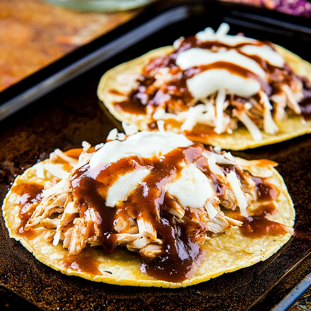 BBQ-Hähnchen-Tostadas – Knuspriger Genuss in 20 Minuten