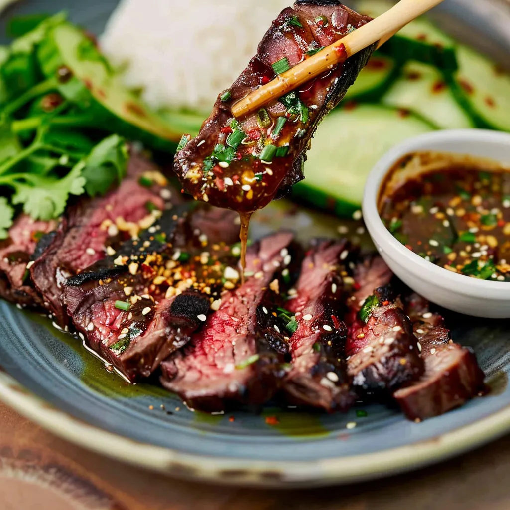 Crying Tiger Beef mit Nam Jim Jaew Soße
