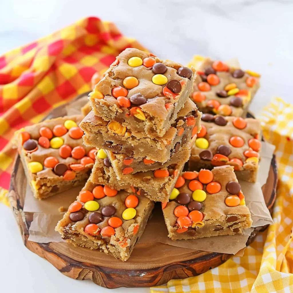 Weiche Erdnussbutter-Brownies mit Peanut Butter Chocs (ohne Kakao)