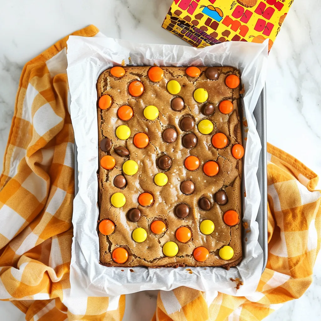 Weiche Erdnussbutter-Brownies mit Peanut Butter Chocs (ohne Kakao)