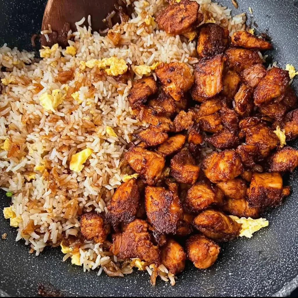 BBQ Chicken Fried Rice – Gebratener Reis mit BBQ-Hähnchen