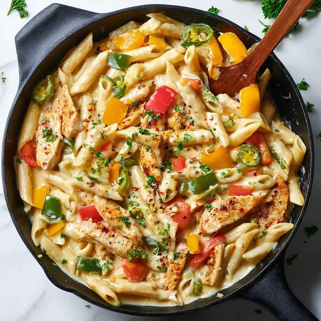 Rattlesnake Pasta – Cremige Cajun-Pasta mit Hähnchen, Paprika und Jalapeños