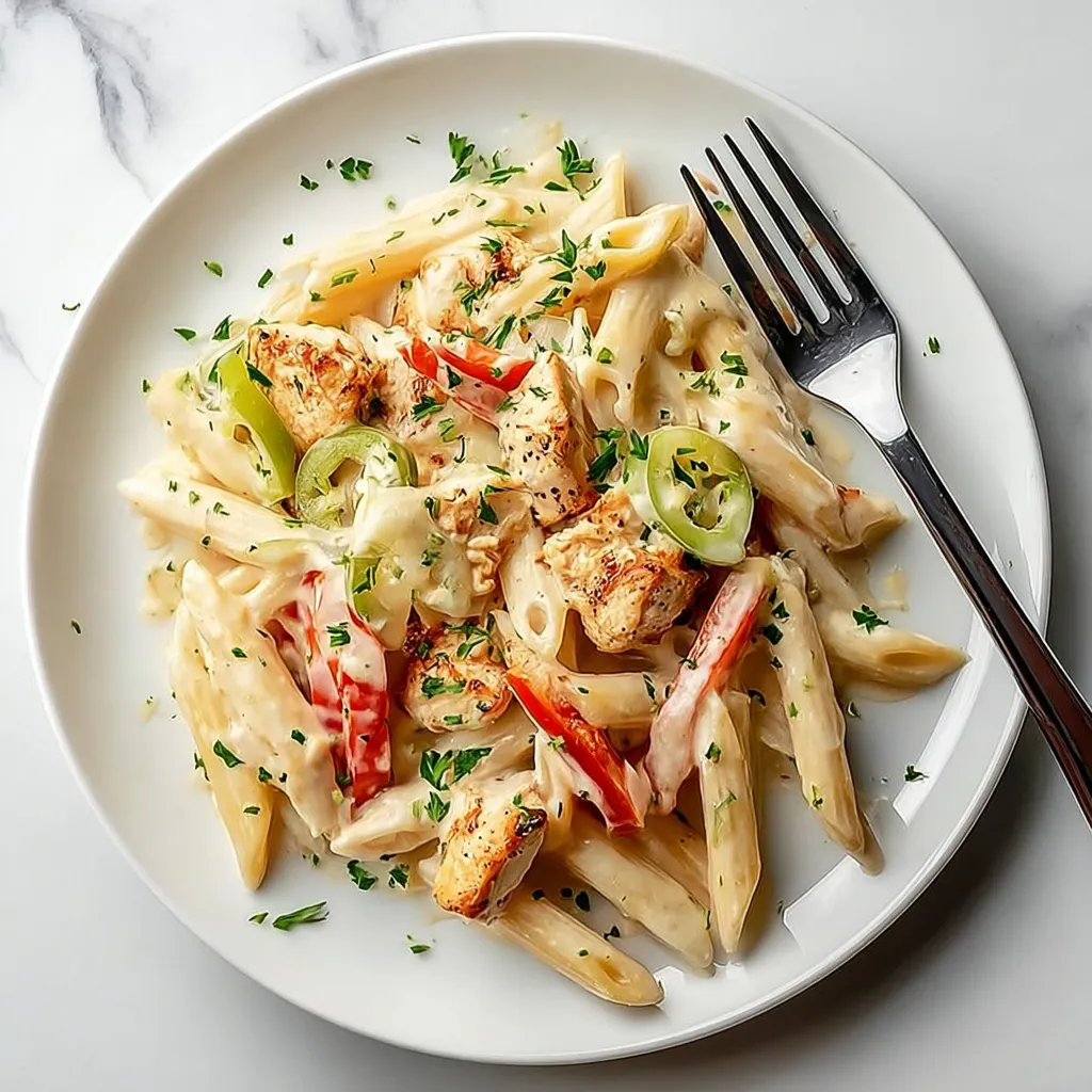 Rattlesnake Pasta – Cremige Cajun-Pasta mit Hähnchen, Paprika und Jalapeños