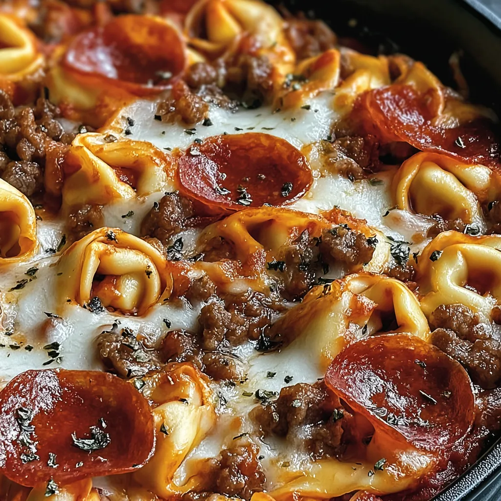 Pizza-Tortellini-Auflauf für Fleischliebhaber