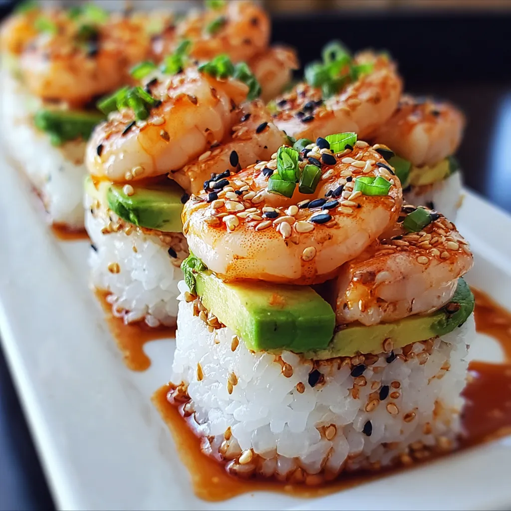 Würzige Garnelen-Sushi-Türmchen