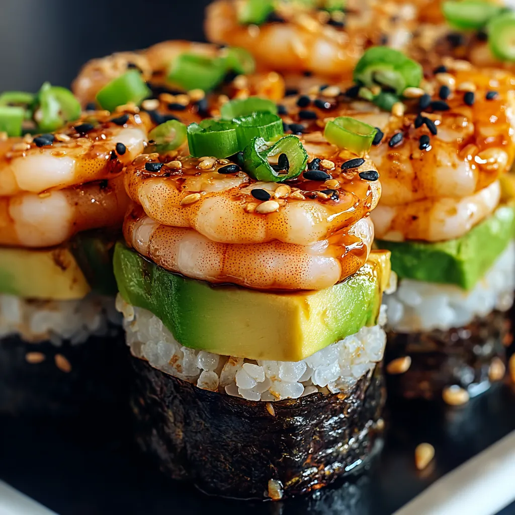 Würzige Garnelen-Sushi-Türmchen