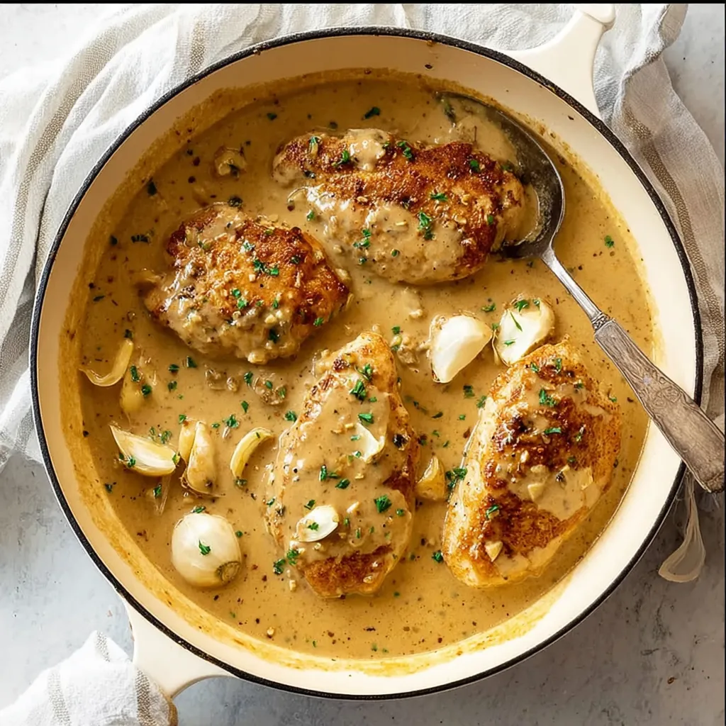 Cremiges Knoblauch-Hähnchen mit Parmesan-Soße