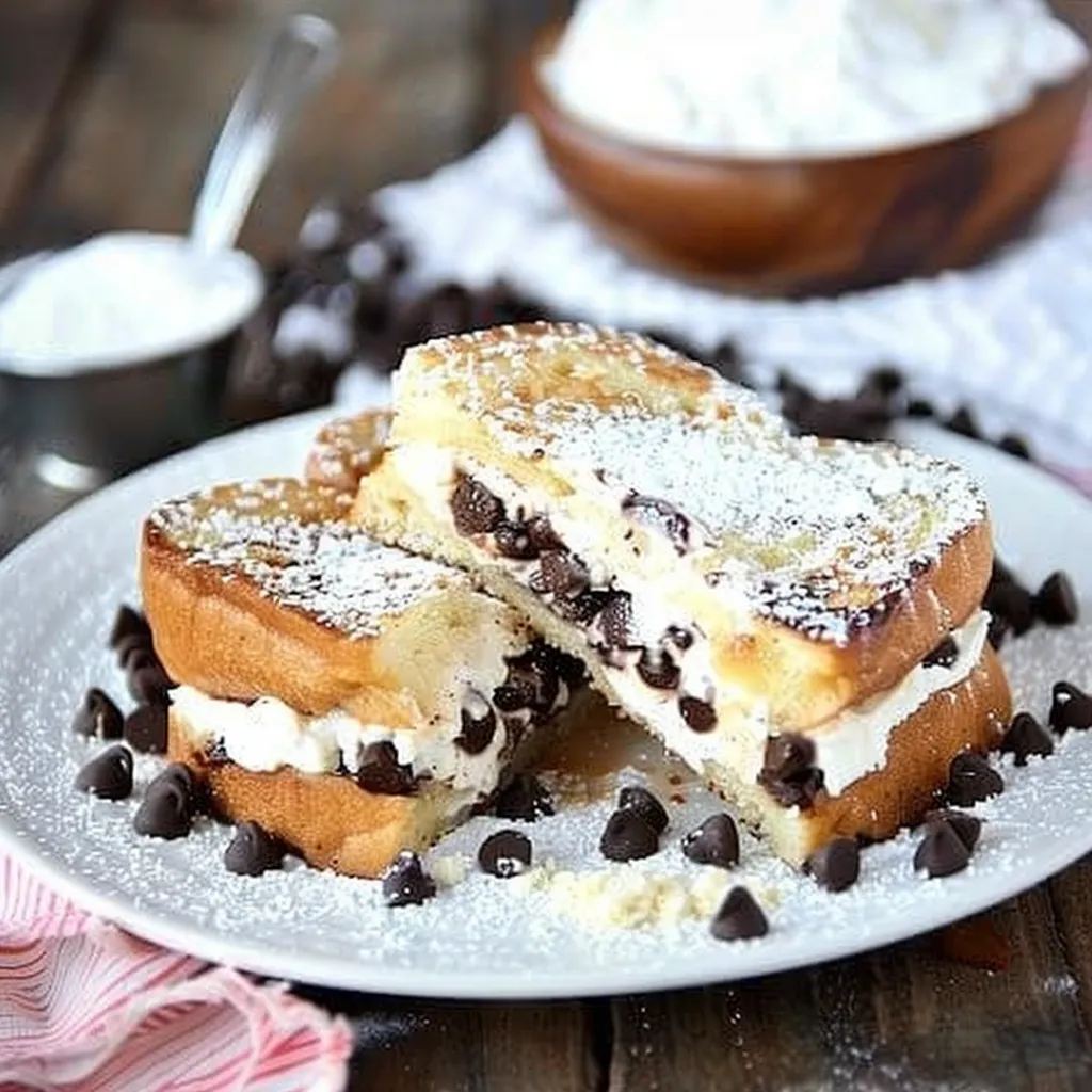 Gefüllter Frühstücksgenuss mit Ricotta und Schokostückchen