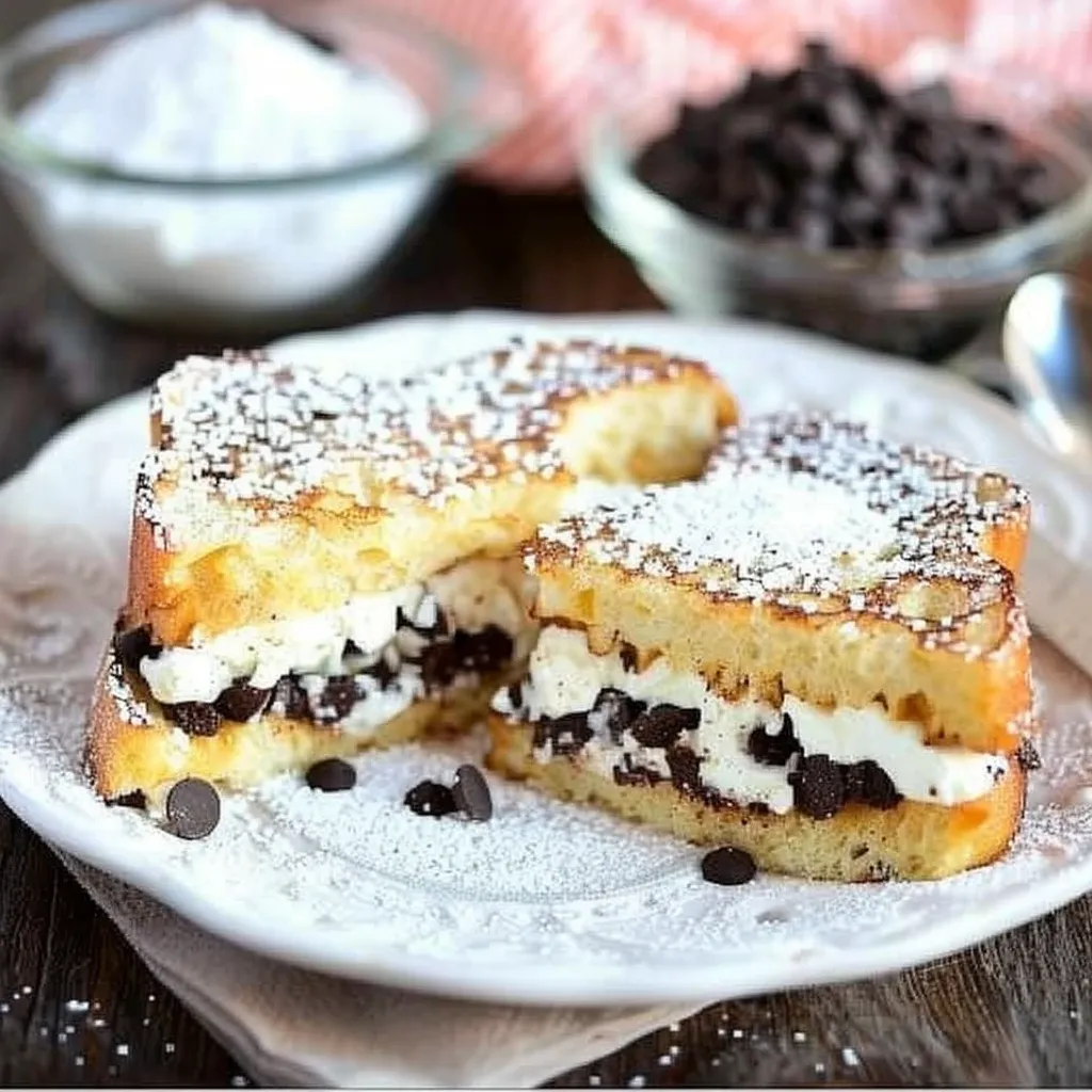 Gefüllter Frühstücksgenuss mit Ricotta und Schokostückchen