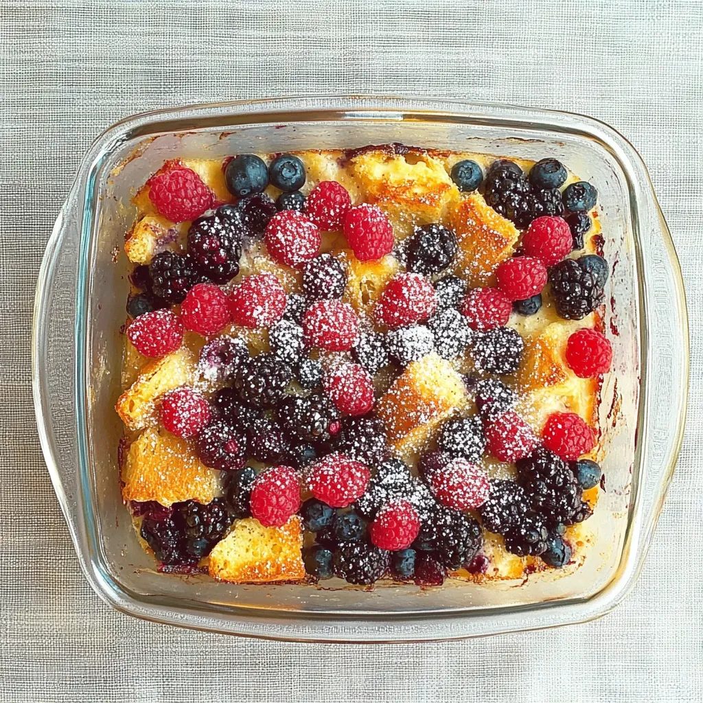 Overnight Frühstücksauflauf mit Beeren