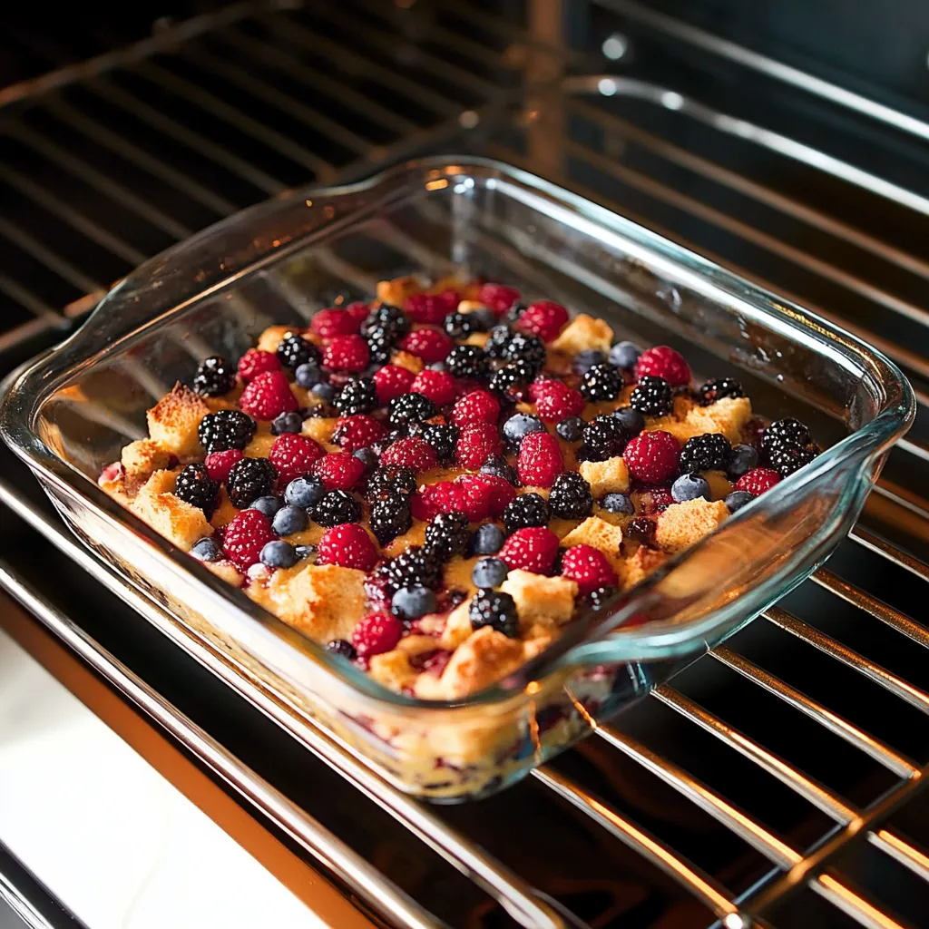 Overnight Frühstücksauflauf mit Beeren