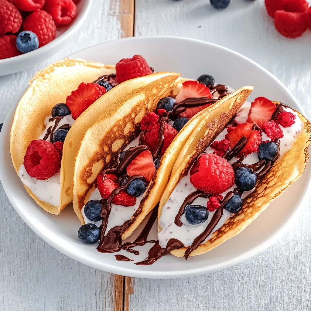 Pancake-Tacos mit Joghurt und Beeren