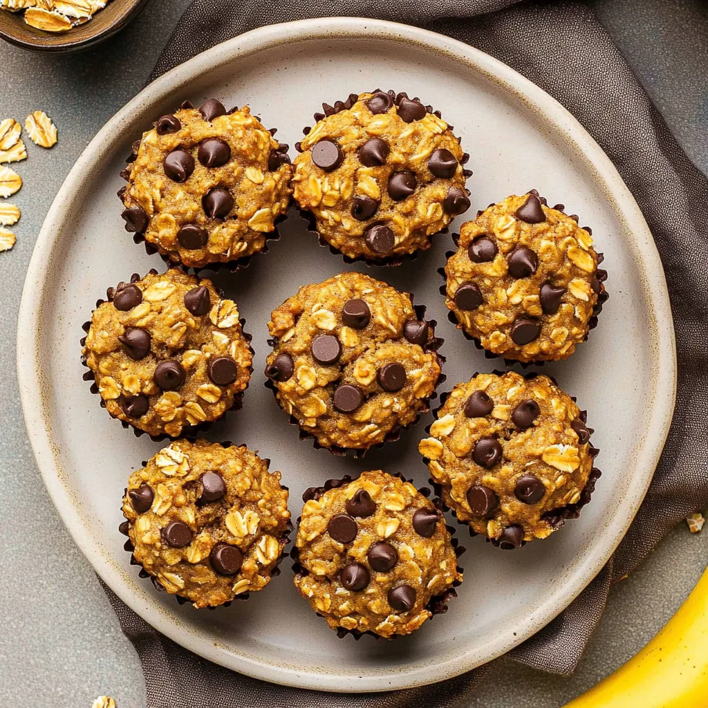 Erdnussbutter-Bananen-Haferflocken-Muffins (Gebacken)