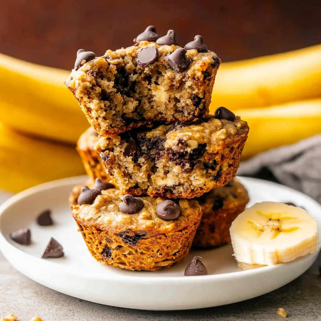 Erdnussbutter-Bananen-Haferflocken-Muffins (Gebacken)