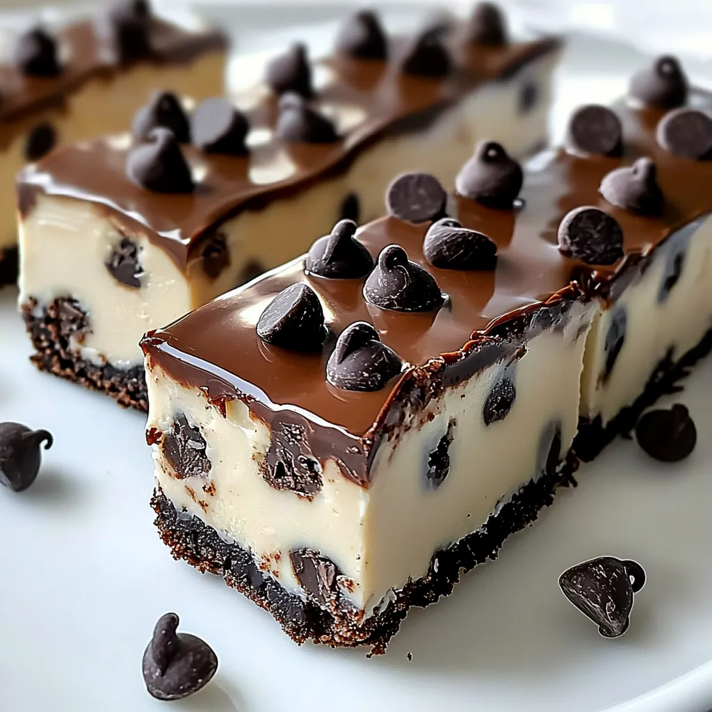 Schoko-Cheesecake-Riegel mit Chocolate Chips (ohne Backen)