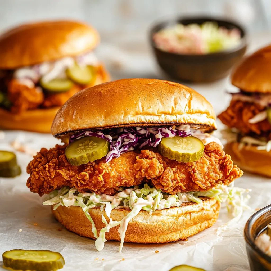 Scharfe Hähnchen-Sandwiches nach Nashville-Art