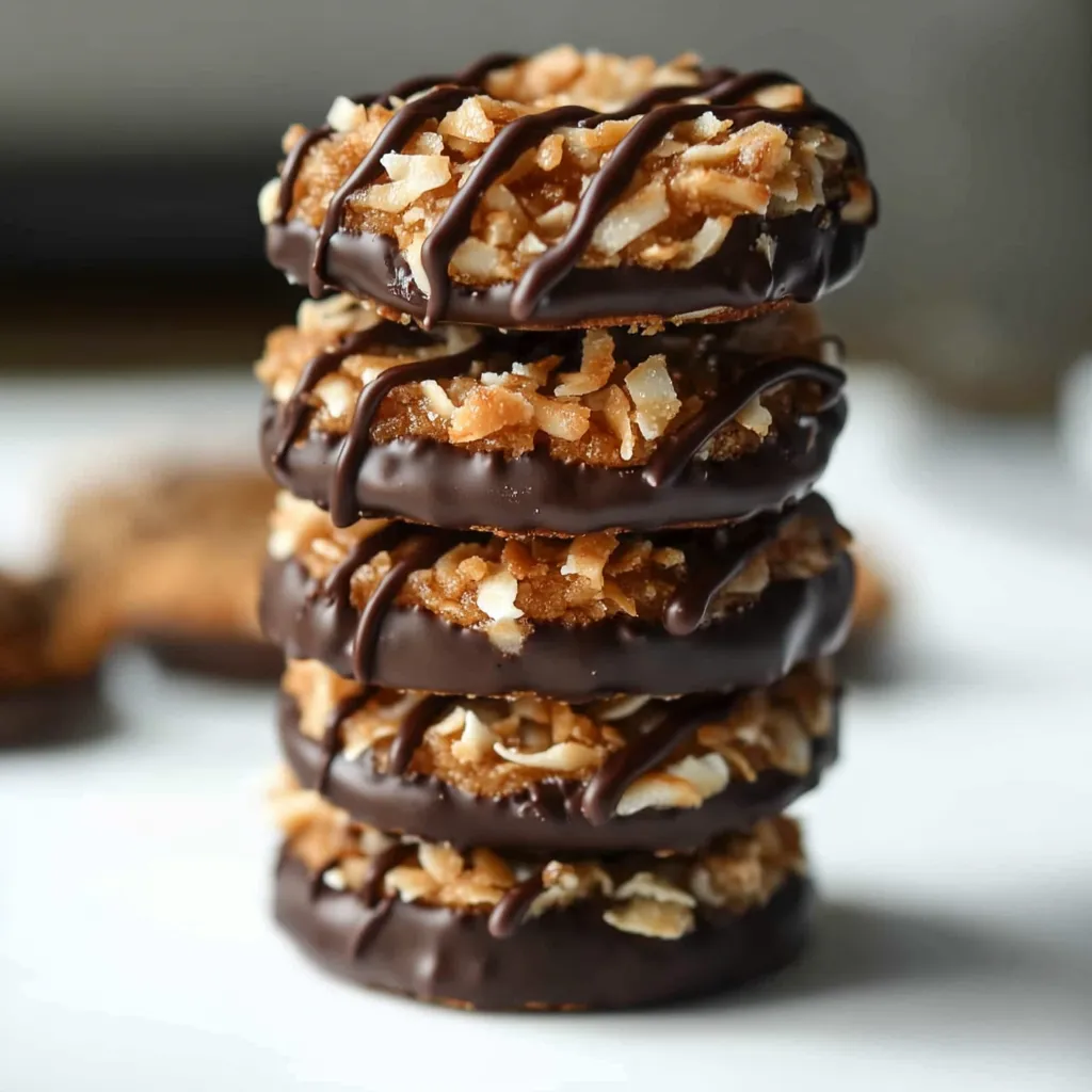 Hausgemachte Samoas-Kekse (Karamell-Kokos-Ringe)