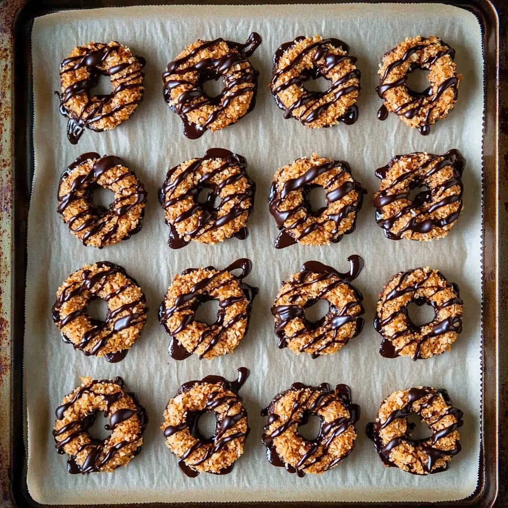 Hausgemachte Samoas-Kekse (Karamell-Kokos-Ringe)