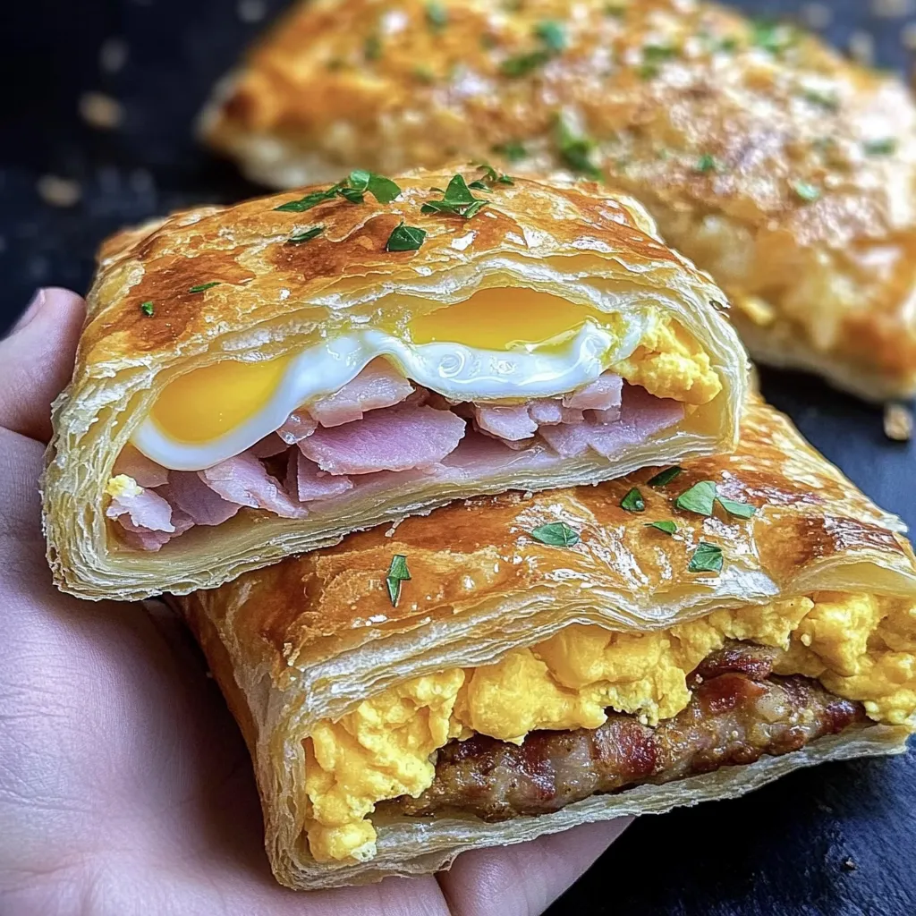 Herzhafte Frühstücks-Pop-Tarts mit Wurst, Bacon, Ei und Käse
