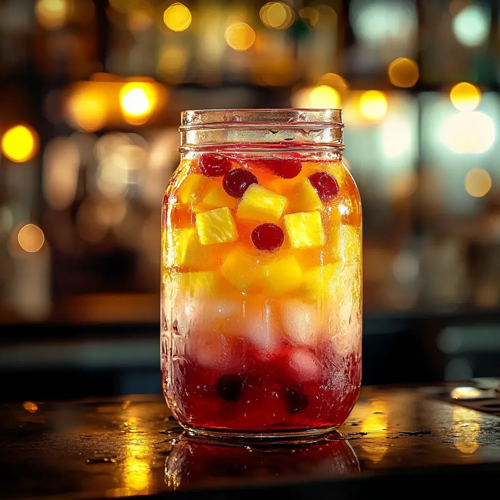 Fruchtiger Partydrink im Eimer