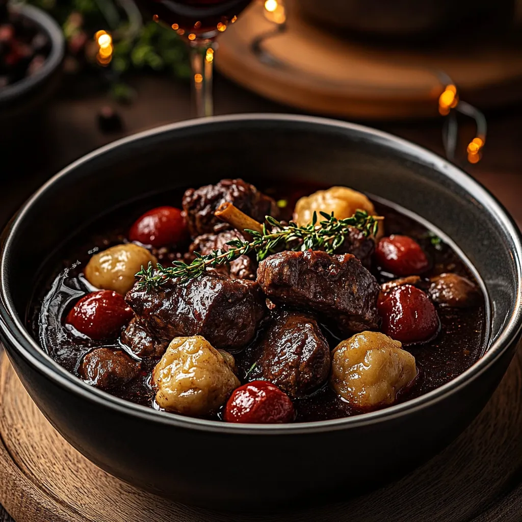 Französisches Boeuf Bourguignon – Rinderschmorgericht in Rotweinsoße
