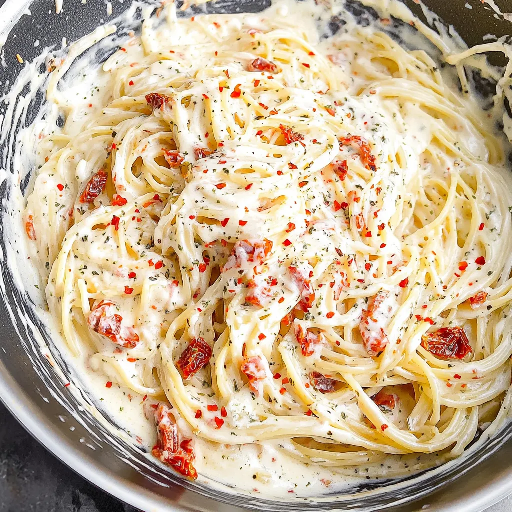One-Pan Pasta mit getrockneten Tomaten