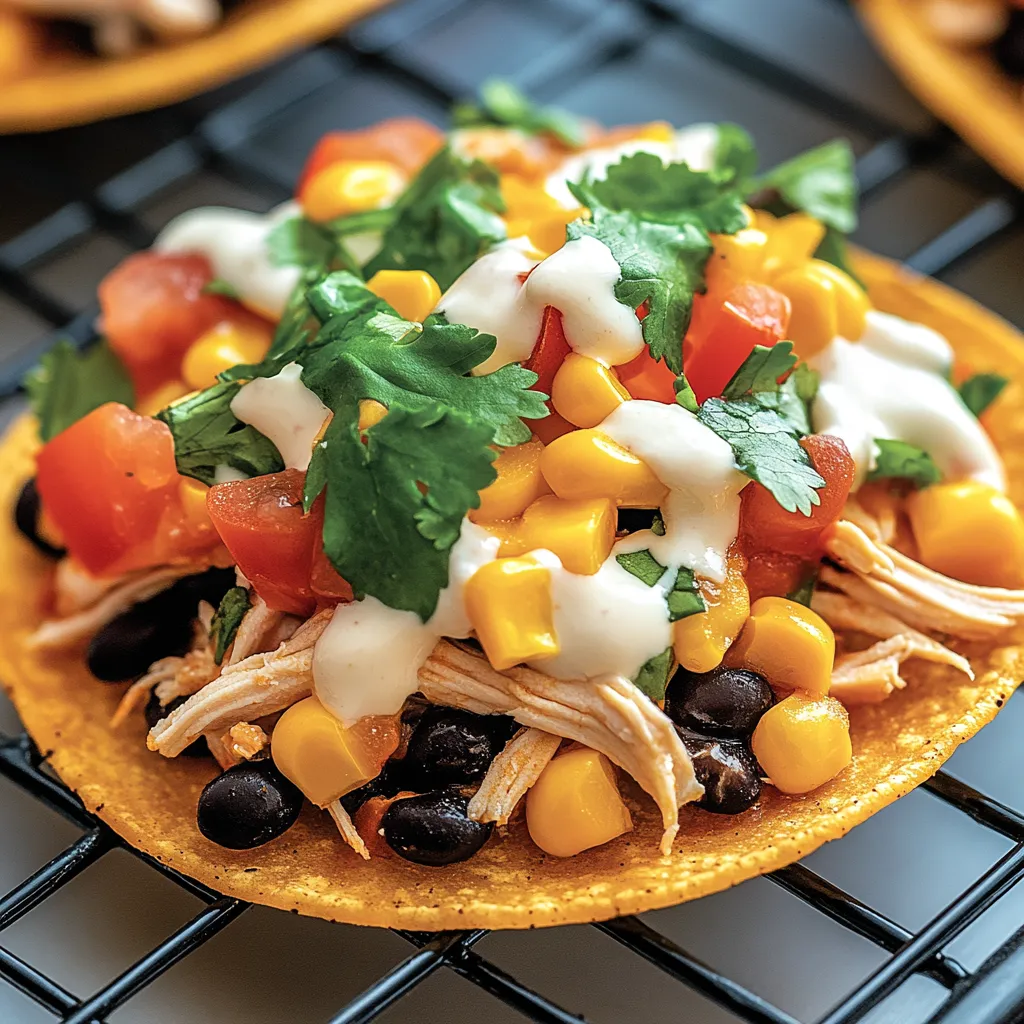 Mexikanische Tostadas mit Hähnchen vom Grill