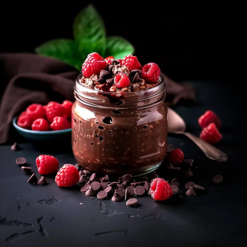 Dunkle Schokoladen-Himbeer Overnight Oats