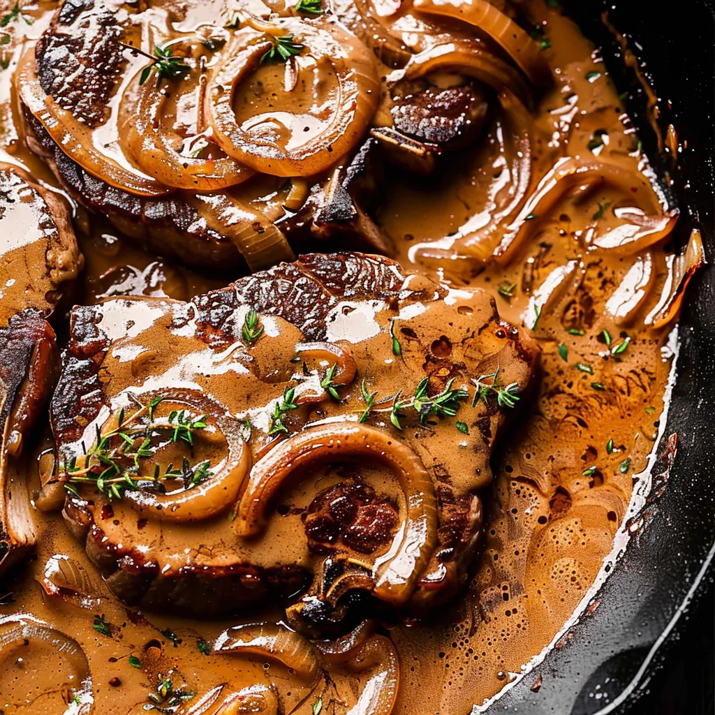 Rindersteak in Zwiebelsoße
