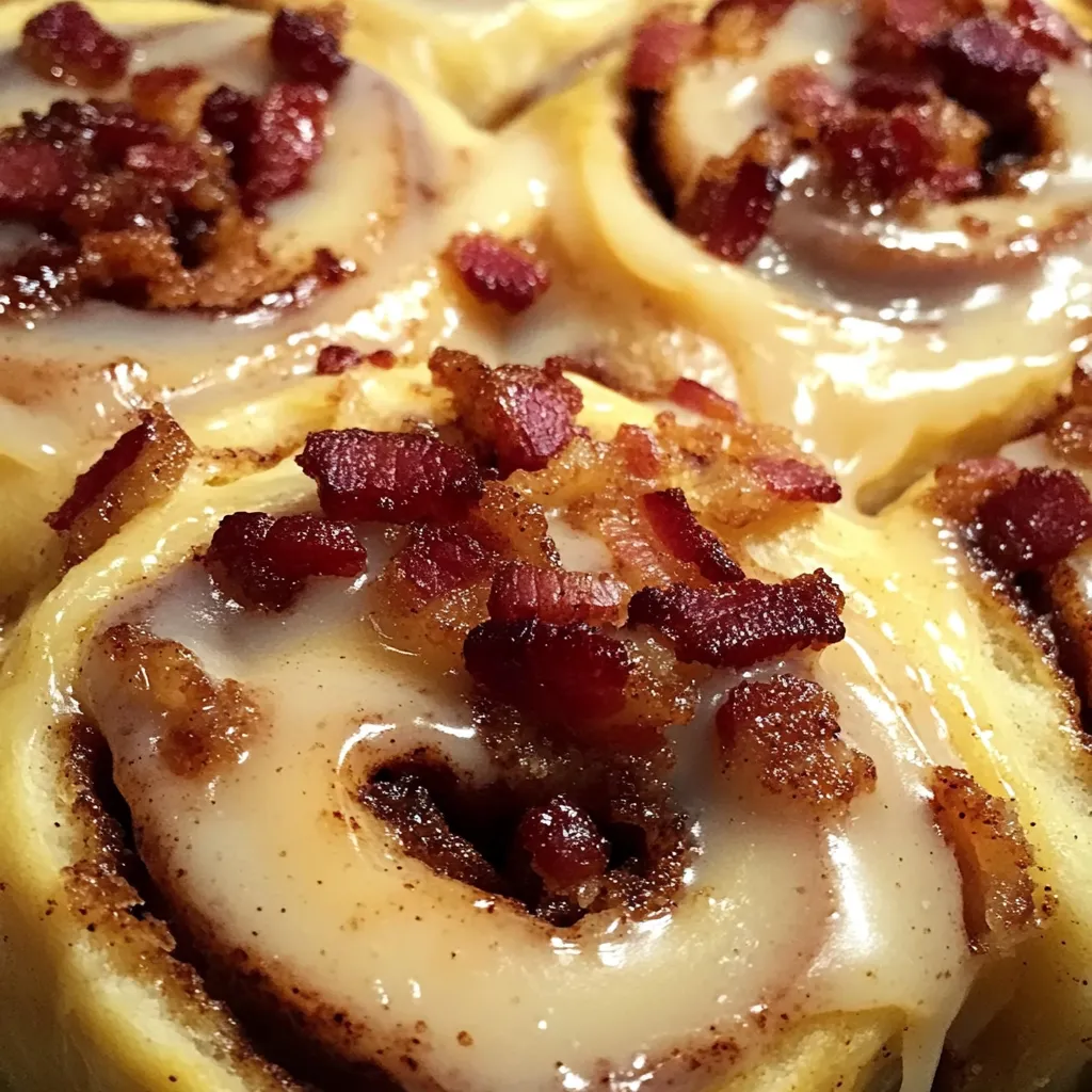 Einfache Ahorn-Bacon-Zimtschnecken