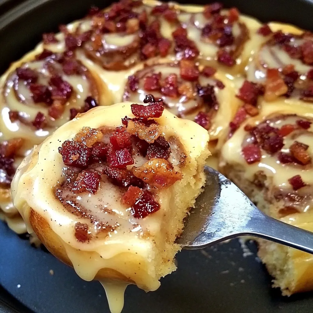 Einfache Ahorn-Bacon-Zimtschnecken