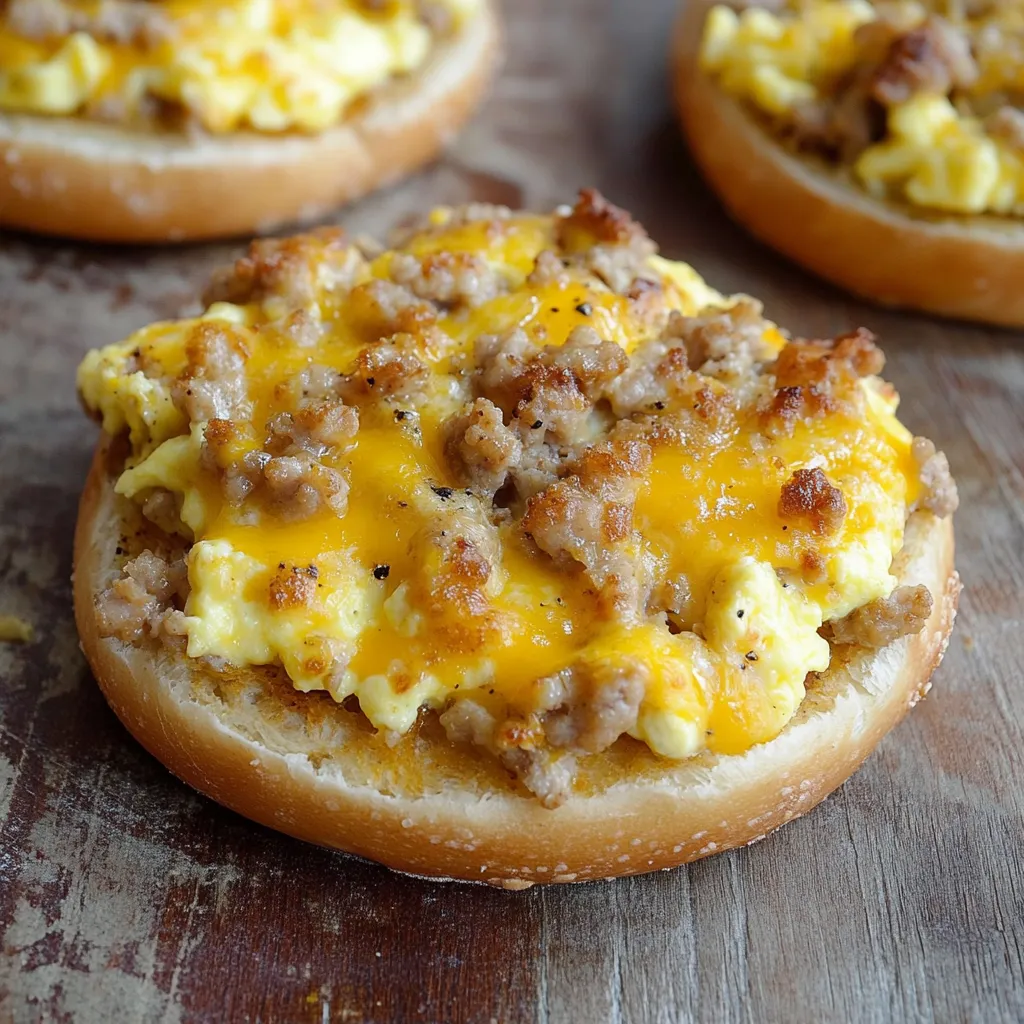Einfache Frühstücks-Bagels