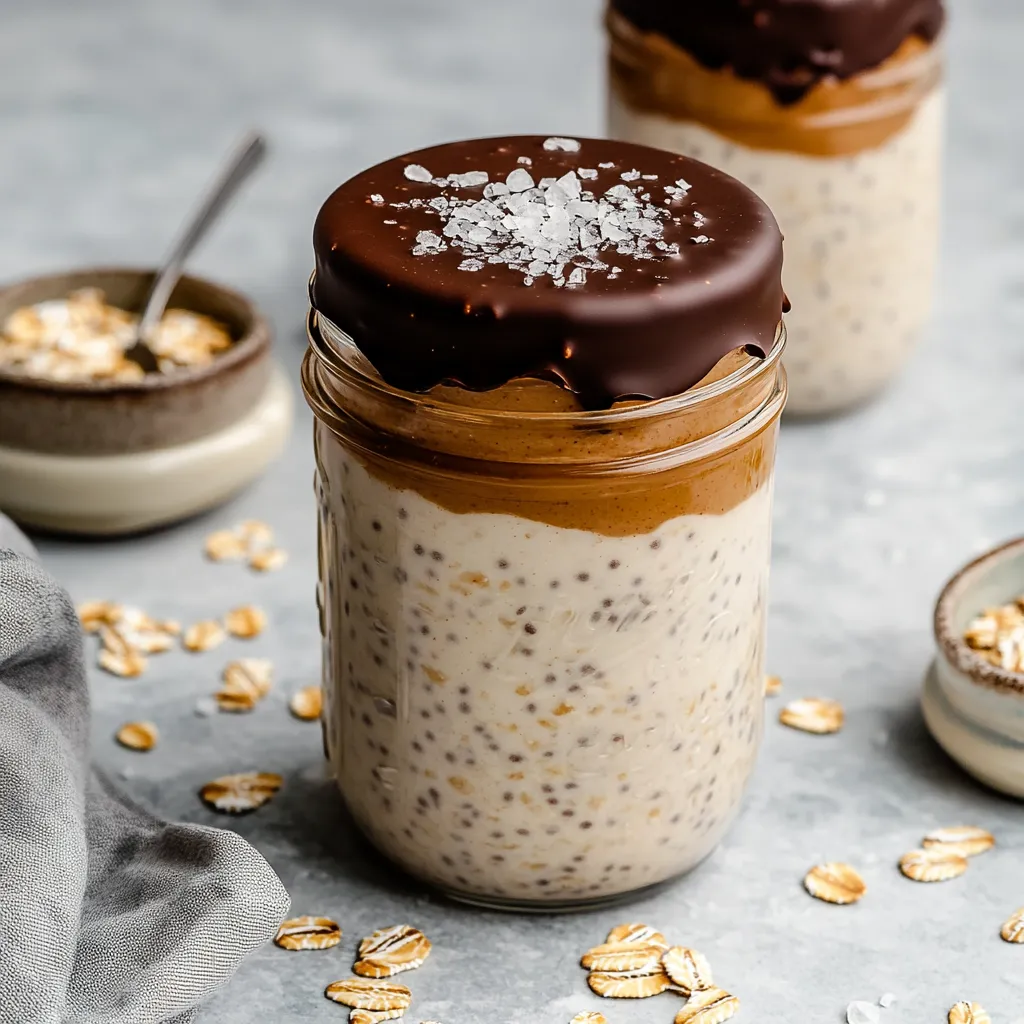 Hohe-Protein Peanut Butter Cup Overnight Oats