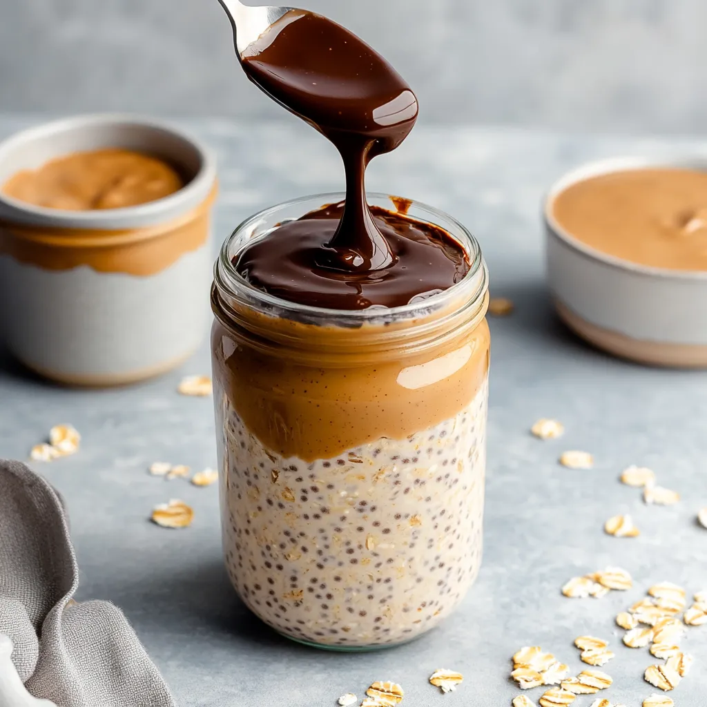 Hohe-Protein Peanut Butter Cup Overnight Oats