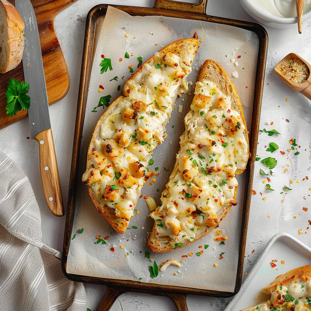 Chicken Alfredo Knoblauchbrot