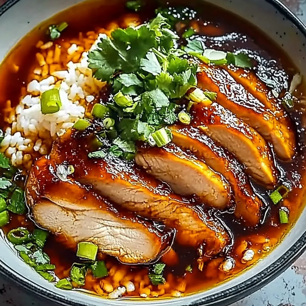 Karamellisiertes Soja-Hähnchen in Knoblauch
