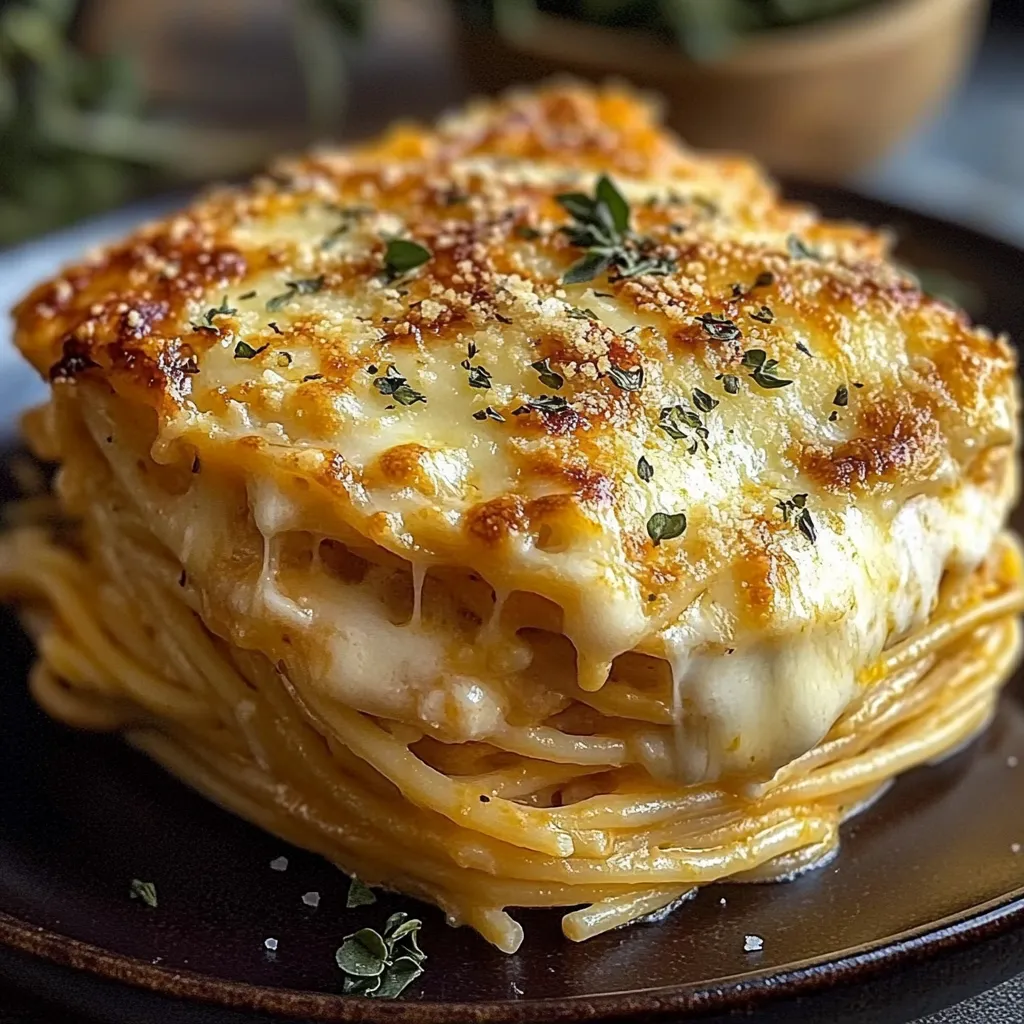 Überbackene Spaghetti-Auflauf mit Frischkäse