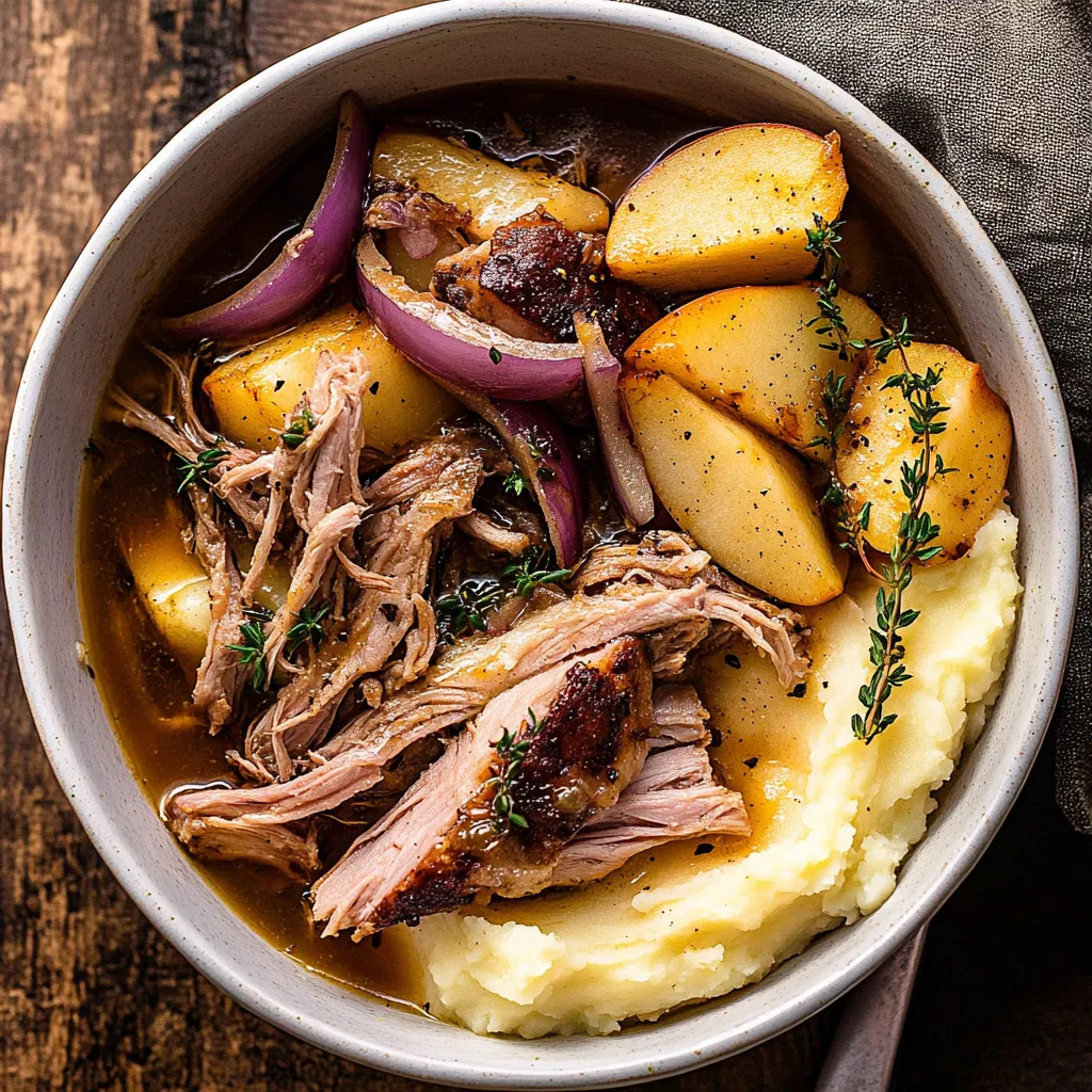 Geschmorter Schweineschulterbraten in Apfelwein