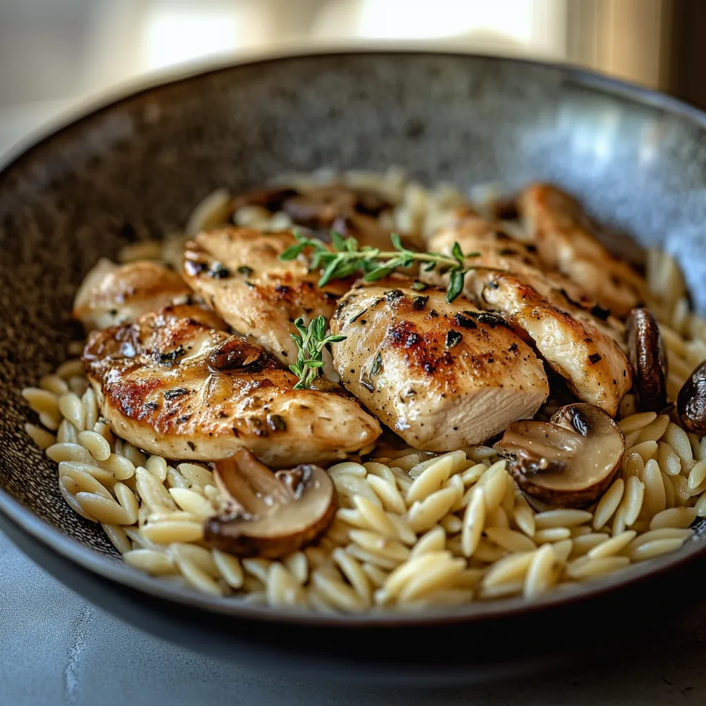 Marsala-Hähnchen mit Orzo