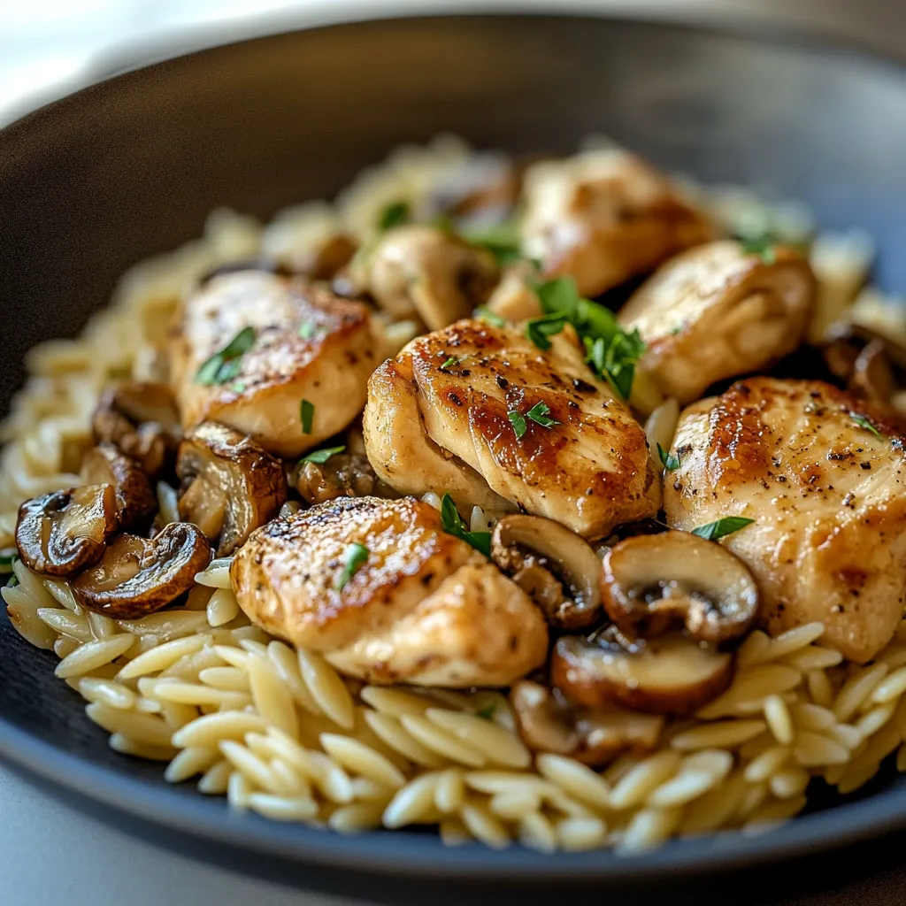 Marsala-Hähnchen mit Orzo