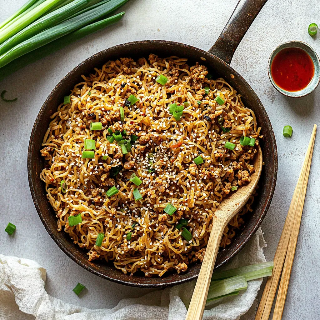 Süß-Chili-Nudeln mit Hackfleisch-Hähnchen