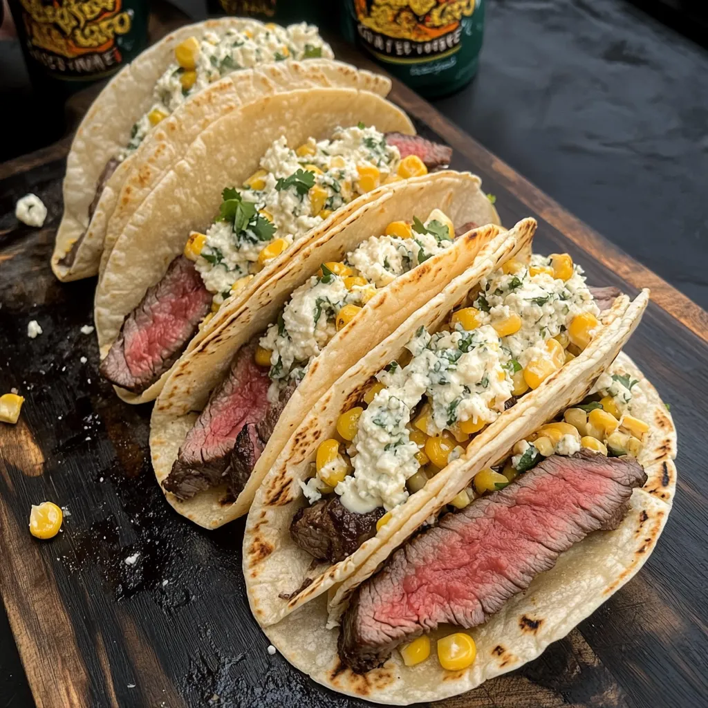 Gegrillte Steak-Elote-Tacos