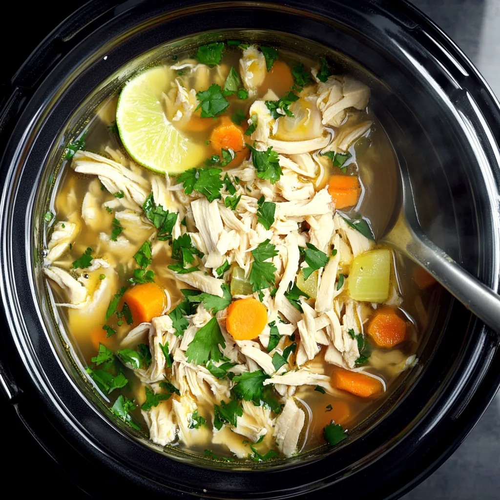 Langsame Kocher Hühner-Nudelsuppe