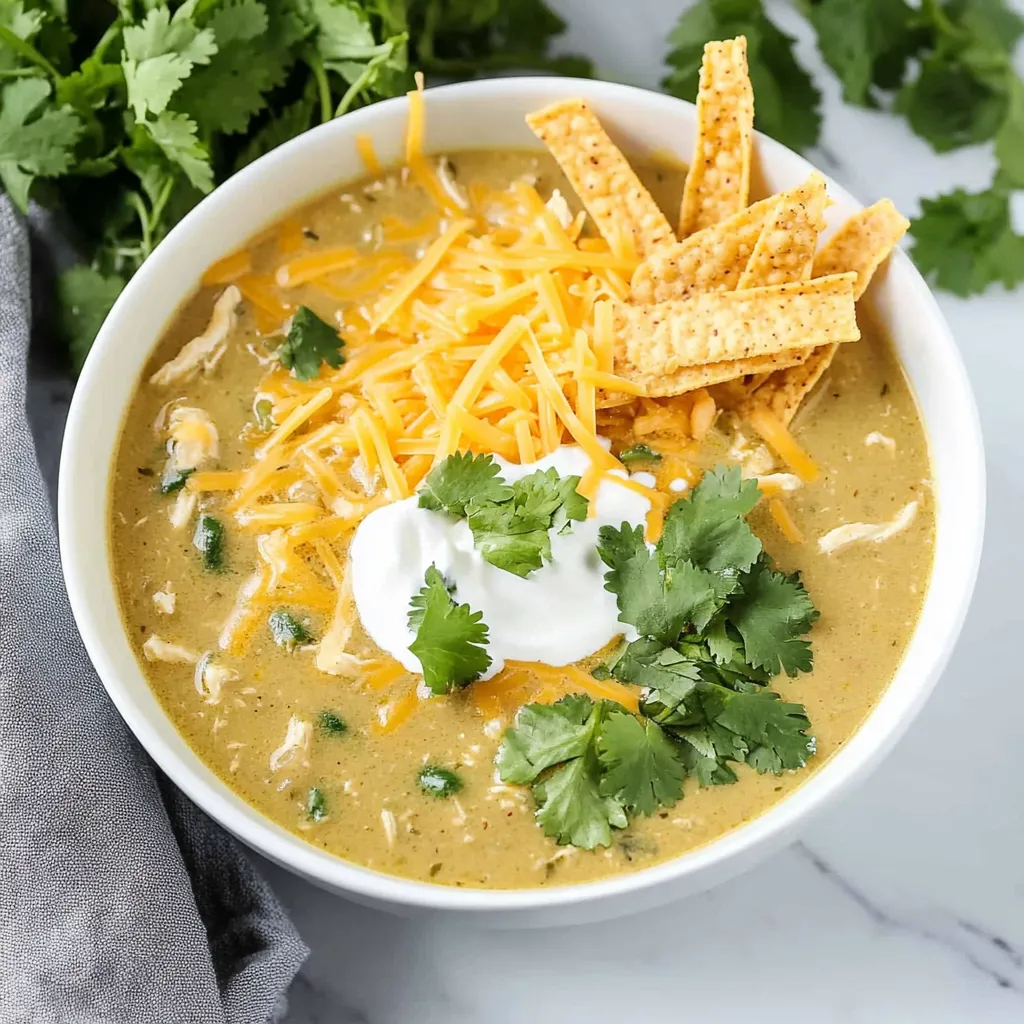 Grüne Chile-Hähnchen-Enchilada-Suppe