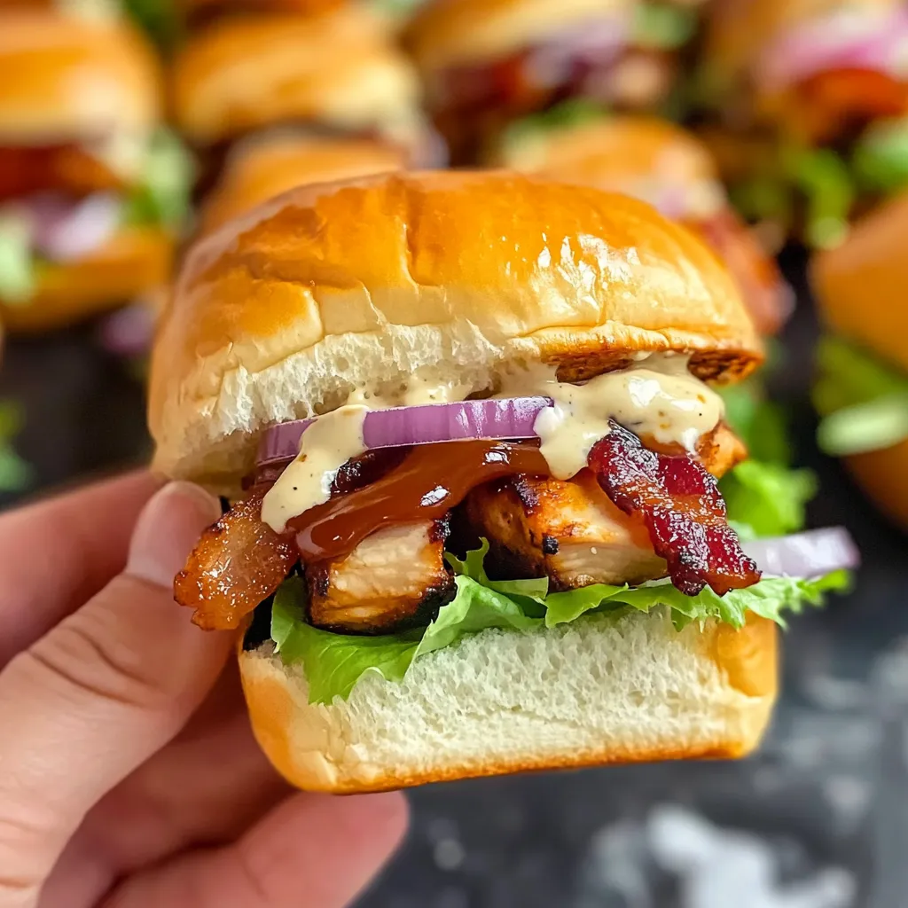 Bacon-Ranch-BBQ-Hähnchen-Slider
