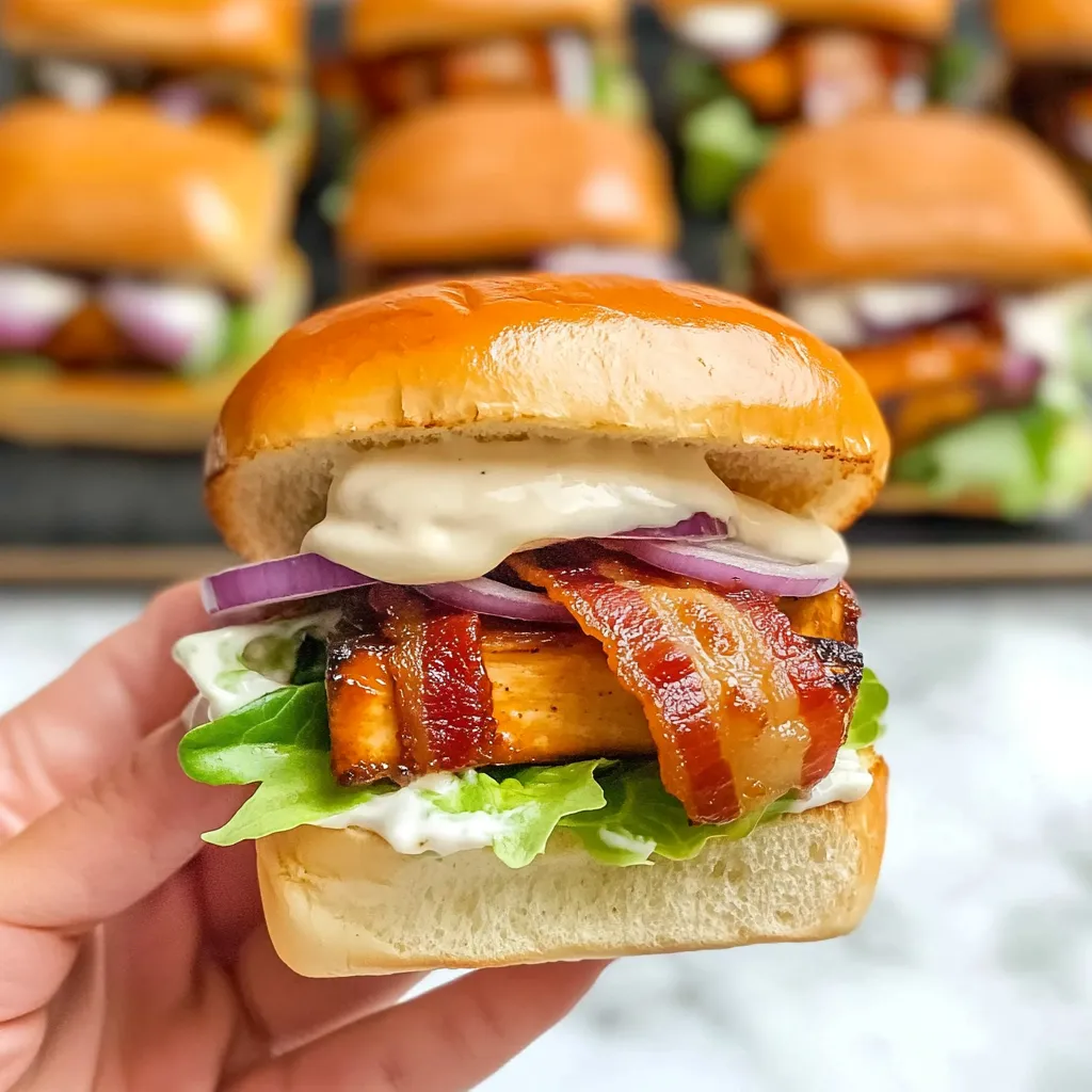 Bacon-Ranch-BBQ-Hähnchen-Slider