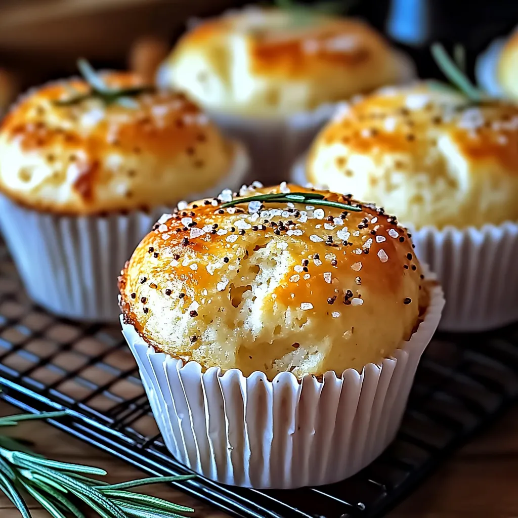 Einfache Knoblauch-Rosmarin-Focaccia-Muffins
