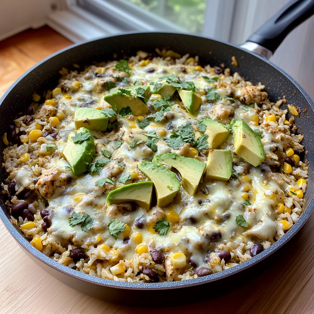 Salsa-Verde-Hähnchen-Reis-Pfanne