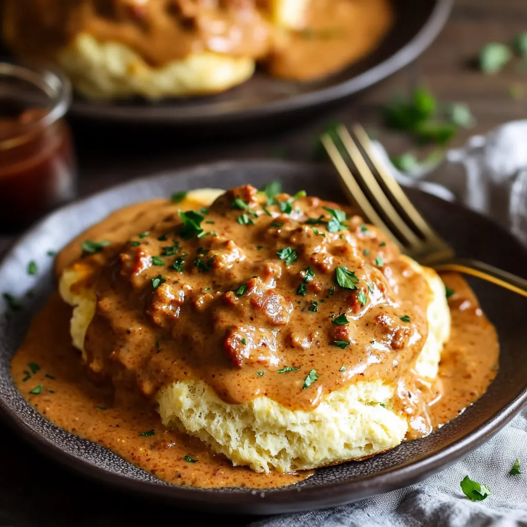 Biskuits mit Chorizo-Soße