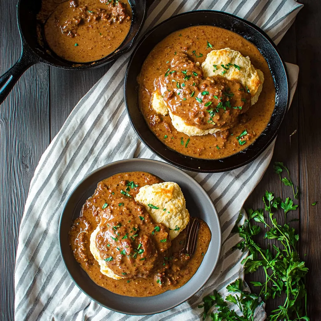 Biskuits mit Chorizo-Soße